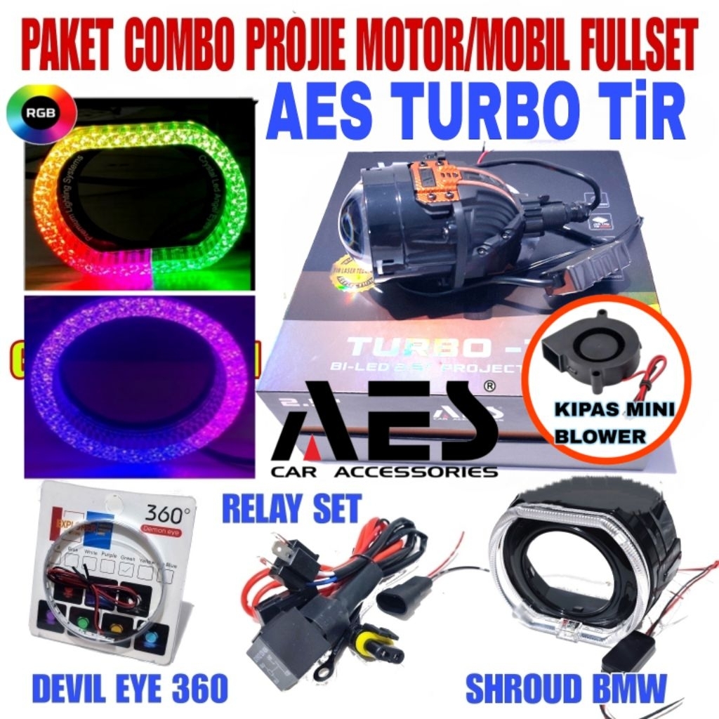 Paket COMBO Biled AES Turbo TiR 60W Premium KOMPLIT