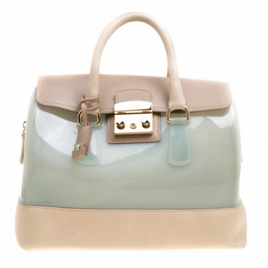 Preloved Furla Multicolor Glossy Rubber and Leather Candy Satchel