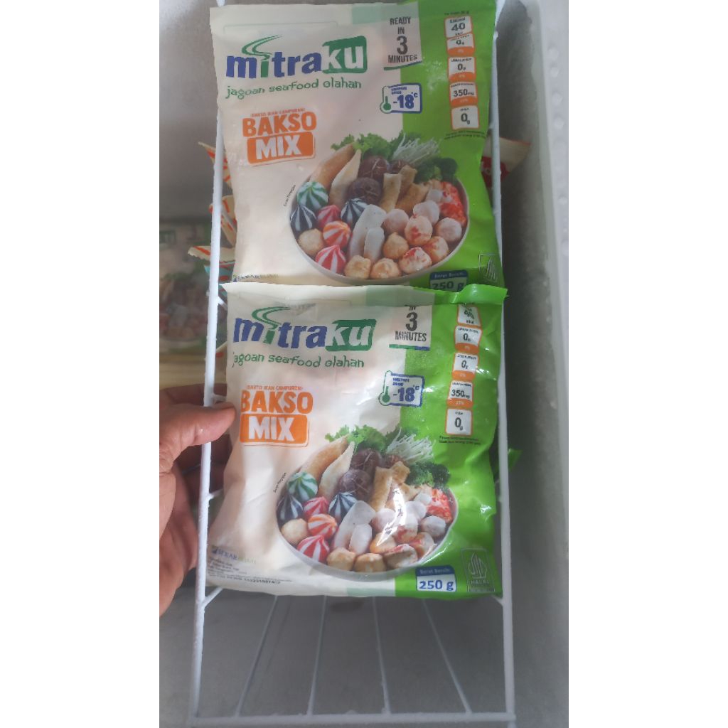 Mitraku Bakso Ikan Campuran Mix 250gr - Rasa Seafood, Instan, Higienis