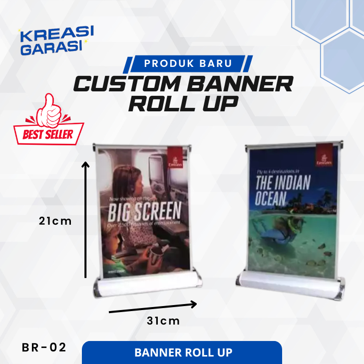 Kreasi Garasi -  Custom Display Roll Up Banner Mini Uk 21x31 cm