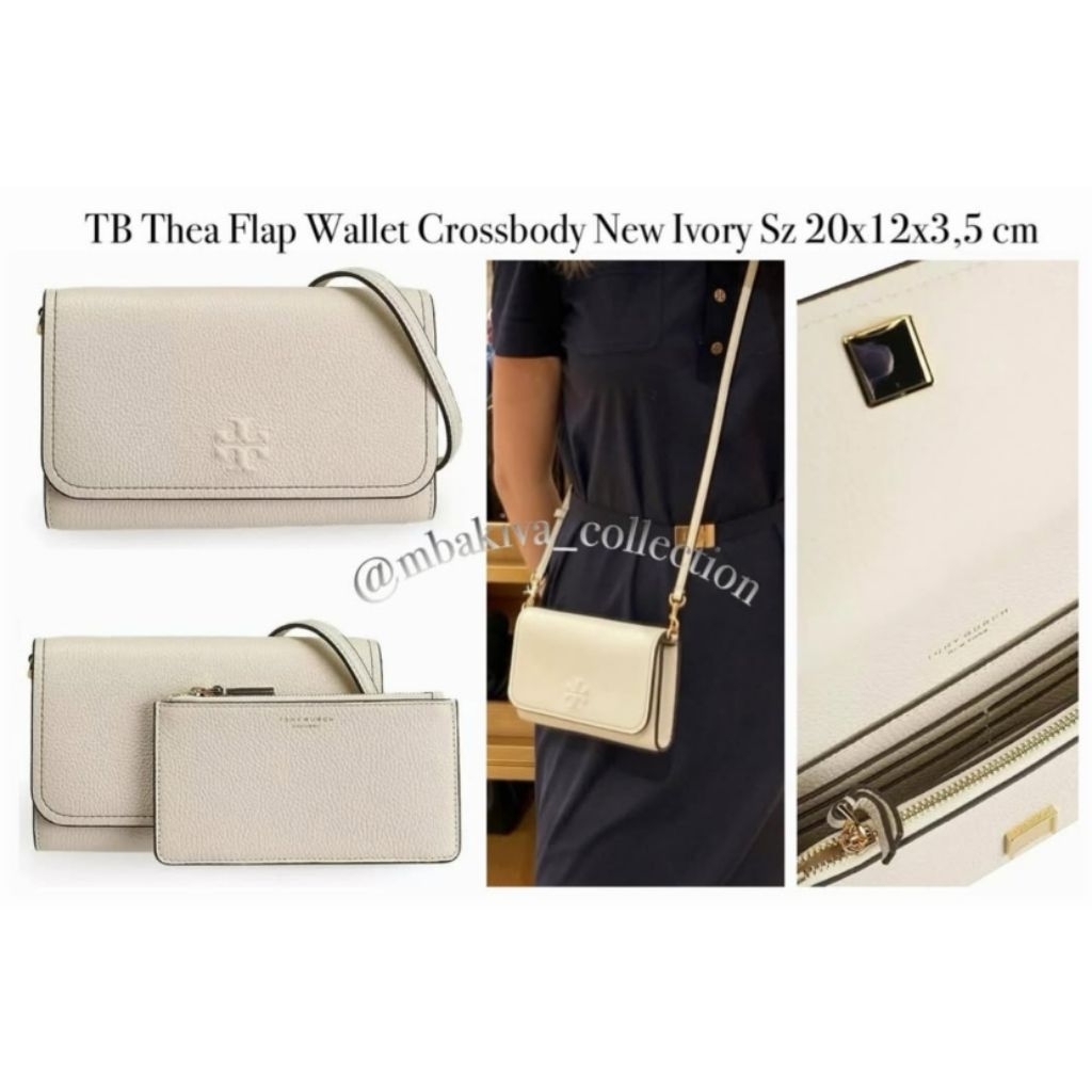 TB Thea Flap Wallet Crossbody New Ivory