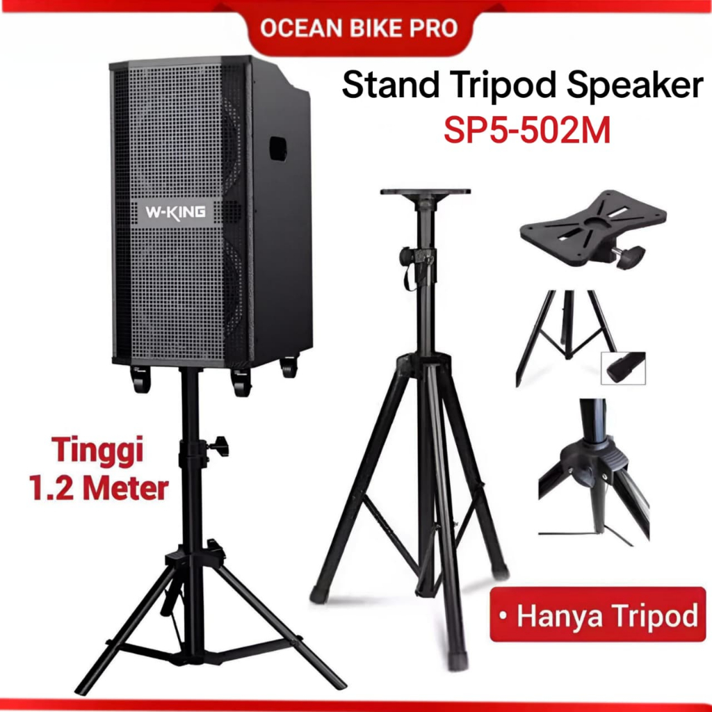 OCEANBIKE Stand Tripod Standing Kaki Tiang Speaker Aktif Pasif Universal Multifungsi