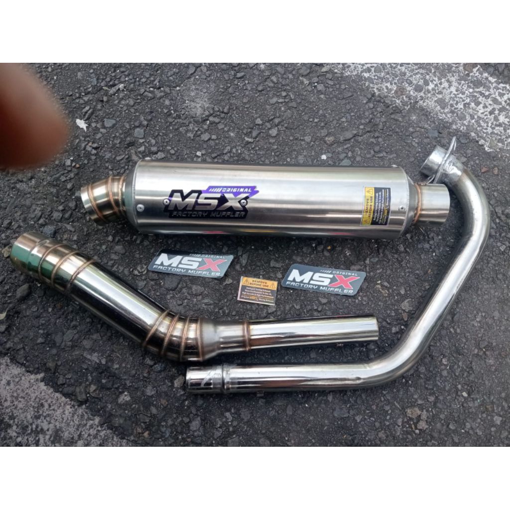 knalpot original msx gp5 dos full set wrx buat satria Fu Vixion CBR bison Verza Jupiter MX king Soni