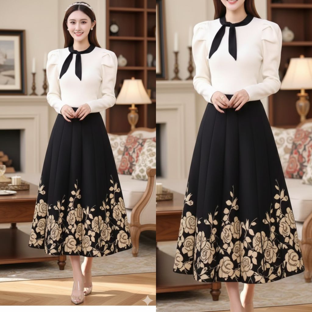 Rok Rajut BKK Premium Motif Rantai