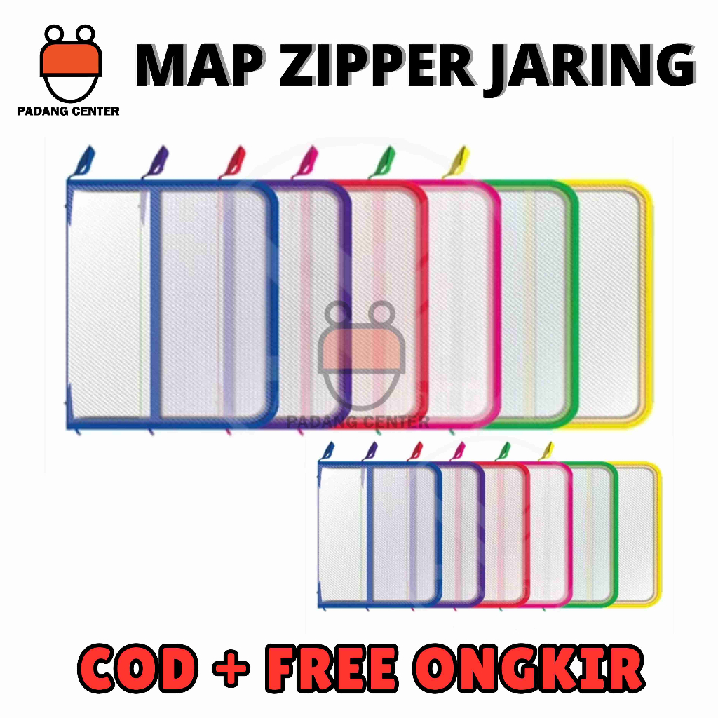 Map Zipper Jala Folio F4 Map Sleting Resleting Jaring File Holder