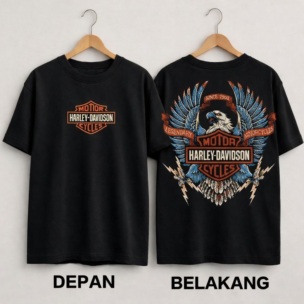 READY,Atasan baju dewasa pria/lakilaki,gambar depan/belakang HARL*Y DAVIDS*N,fashion trend oblong