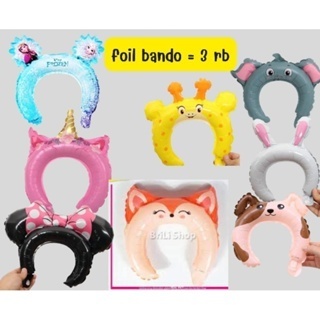 balon bando kelinci frozen unicorn | balon bando ultah | balon foil bandana | balon foil bando