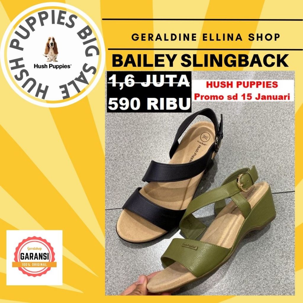 Sandal Hush Puppies wedges wanita original SALE seri BAILEY