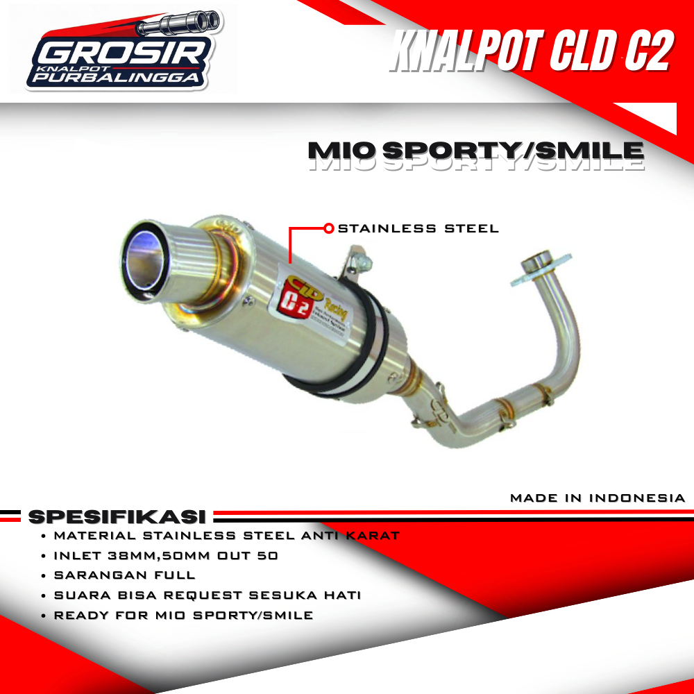 KNALPOT CLD Racing C2 BULAT series MIO SPORTY CARBU & NOUVO Knalpot Fullsystem TERMURAH