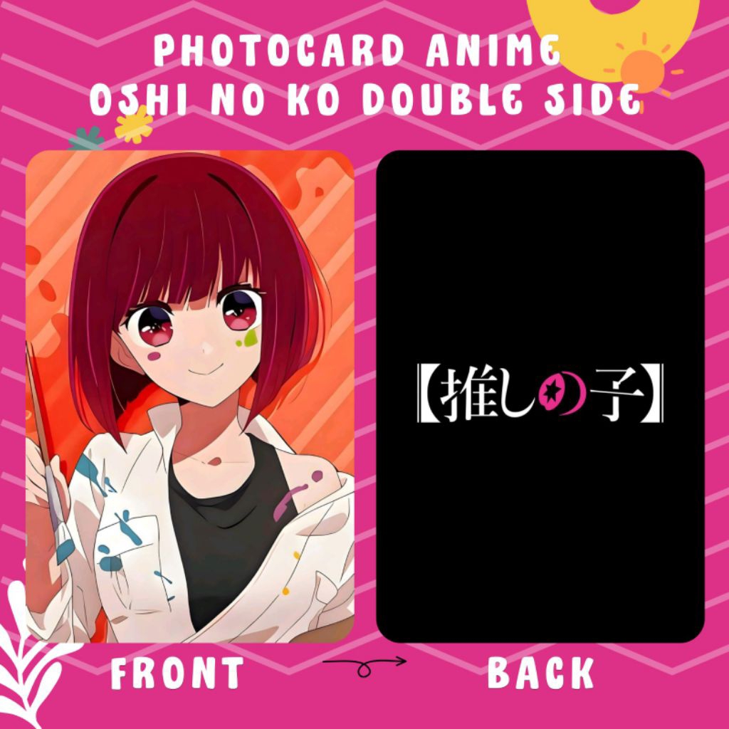 [Jasa Cetak] Photocard Anime Oshi No Ko Cetak 2 Sisi Termurah