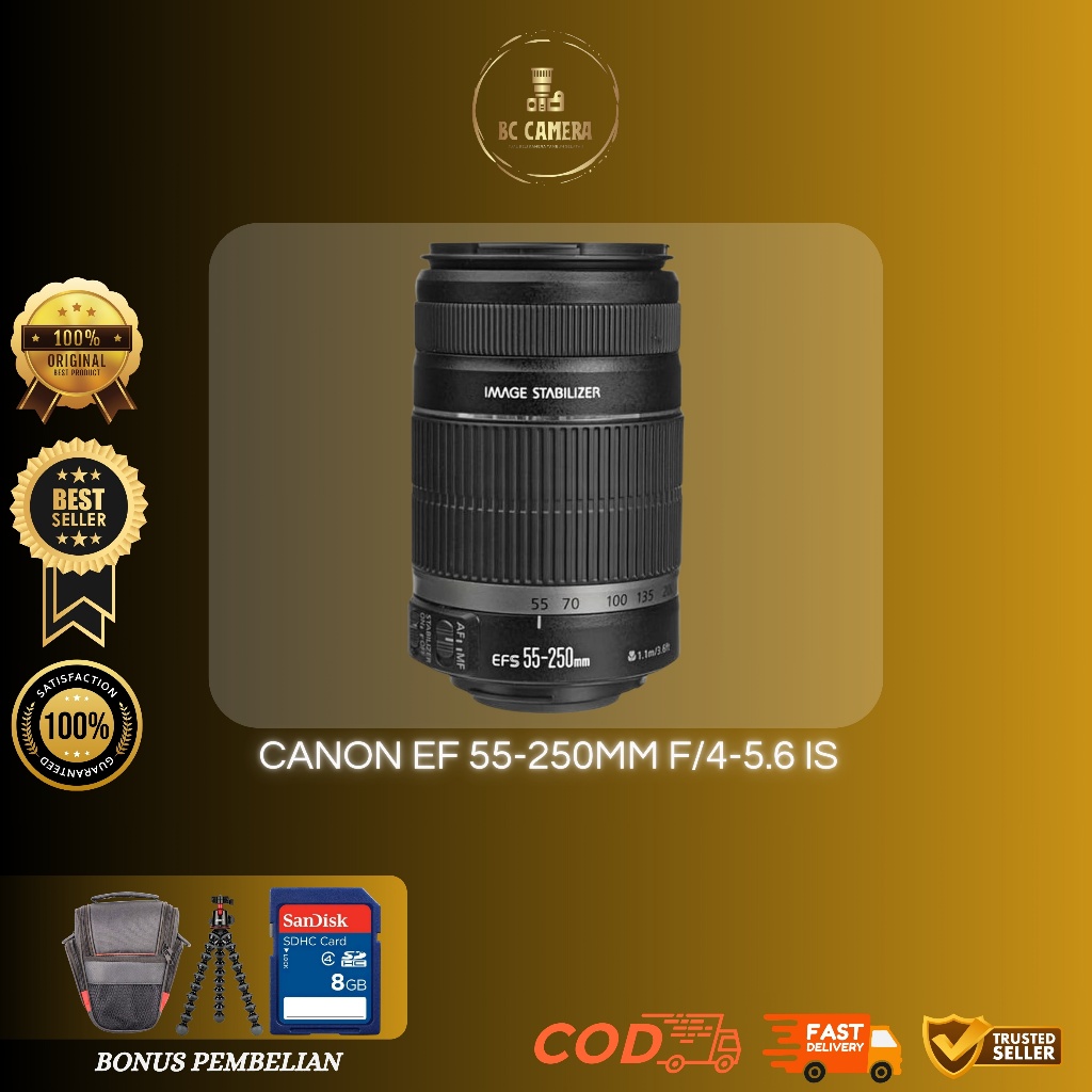 LENSA TELE ZOOM CANON 55-250MM IS | LENSA ZOOM