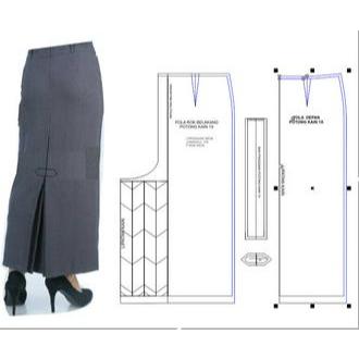 POLA INSTAN ROK SERAGAM SEKOLAH/BELAH SATU(1) ROK LIPIT BELAKANG ROK SPAN