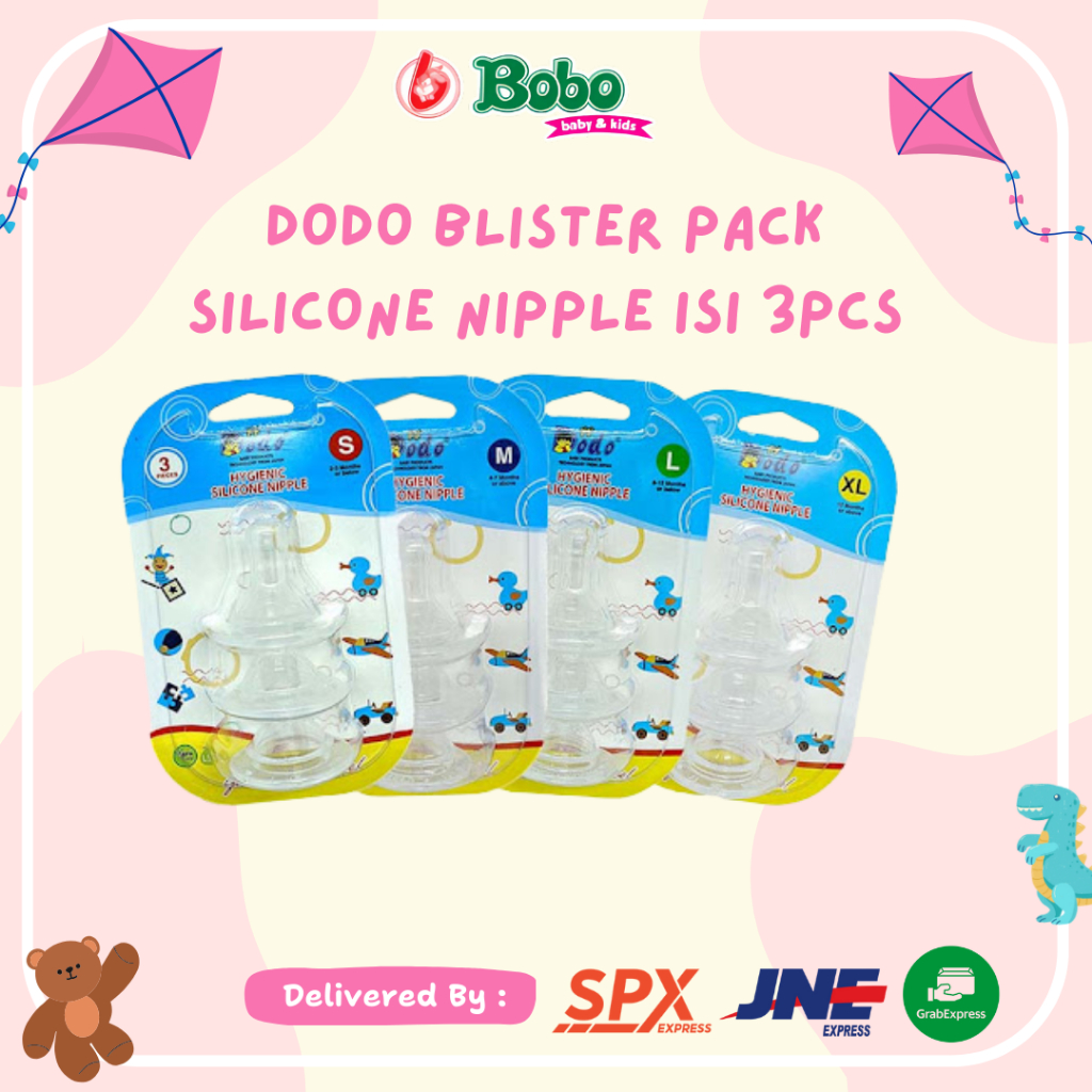 Dodo Blister Pack Silicone Nipple isi 3pc - Nipple Dot Bayi