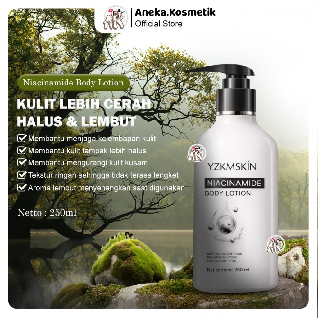 YZKMSKIN BODY LOTION PENCERAH KULIT MOISTURIZING BRIGHTENING 250ML