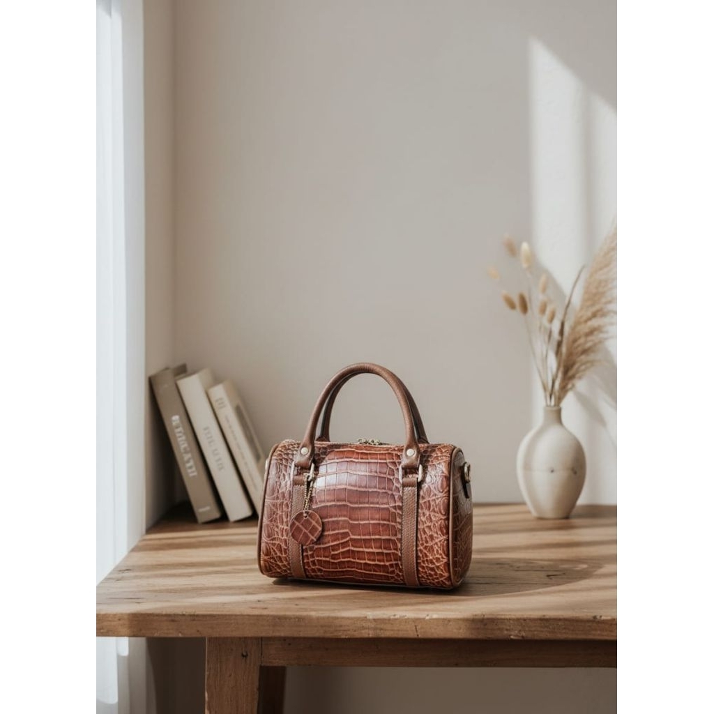 Tas Handbag Motif Kulit Ular