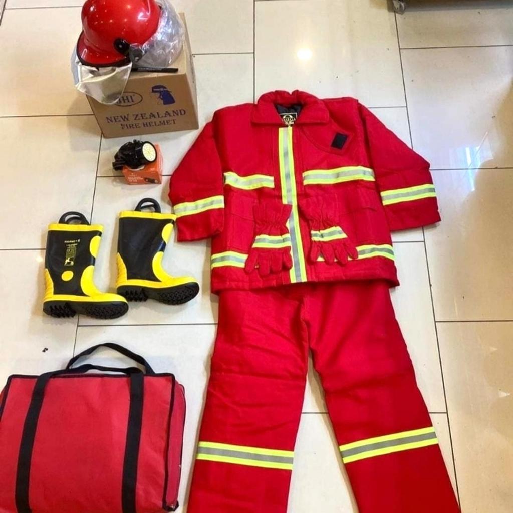 PAKET PEMADAM LENGKAP / PAKET BAJU DAMKAR + SEPATU DAMKAR+ HELM MURAH