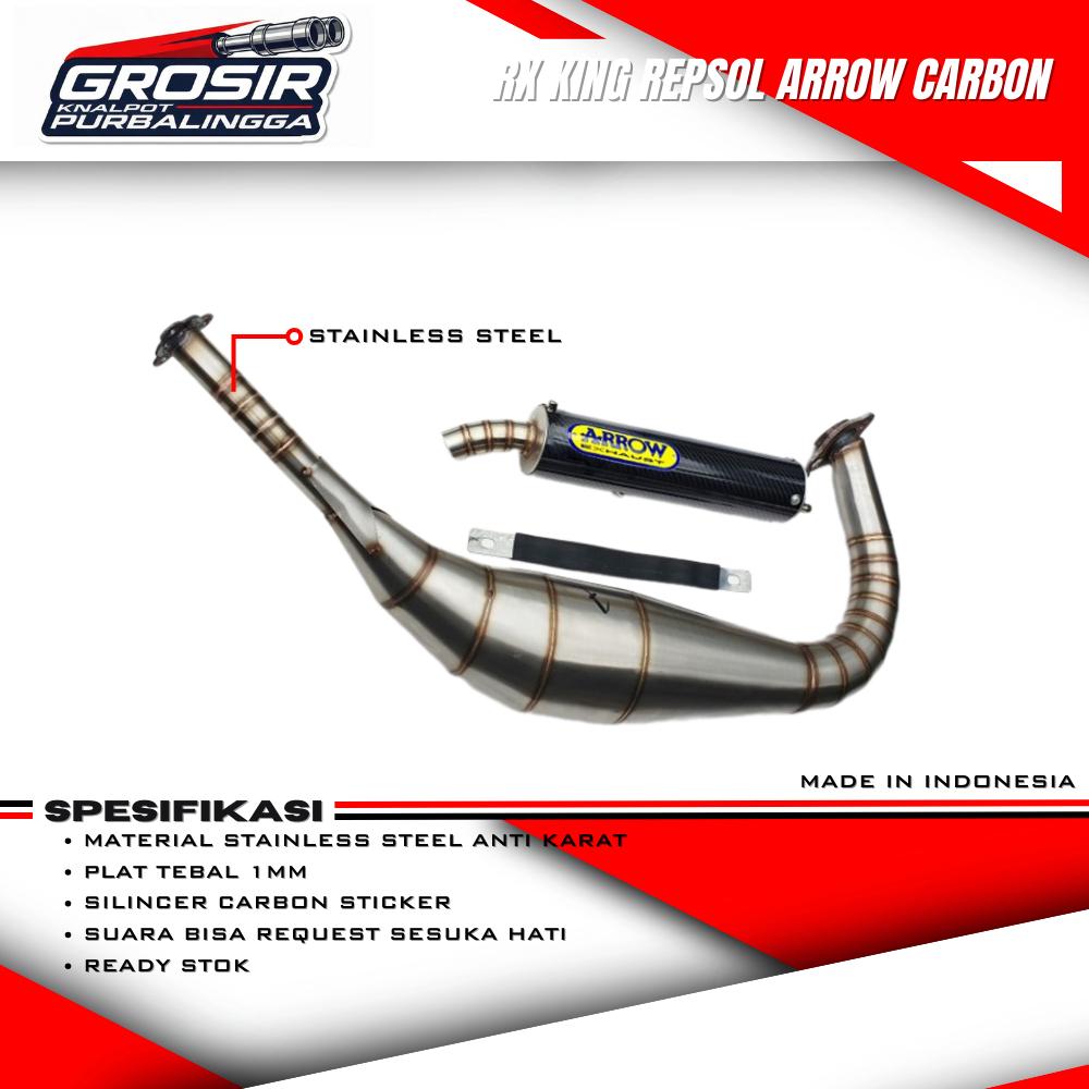 knalpot rx king repsol arrow carbon knalpot rx king model kolong stainless
