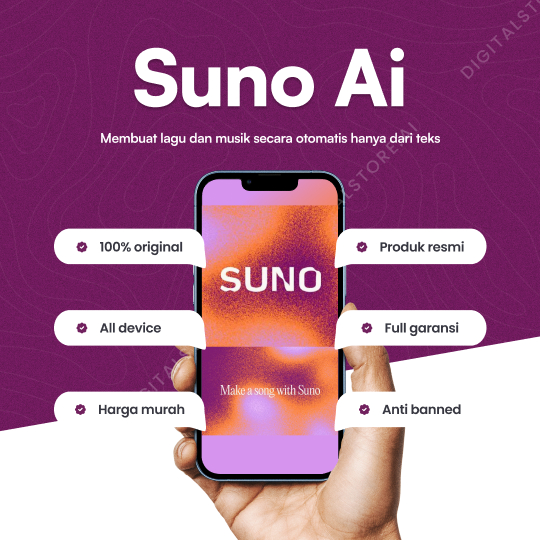 Suno AI Pro Plan 1 Bulan Private 2500 Credit