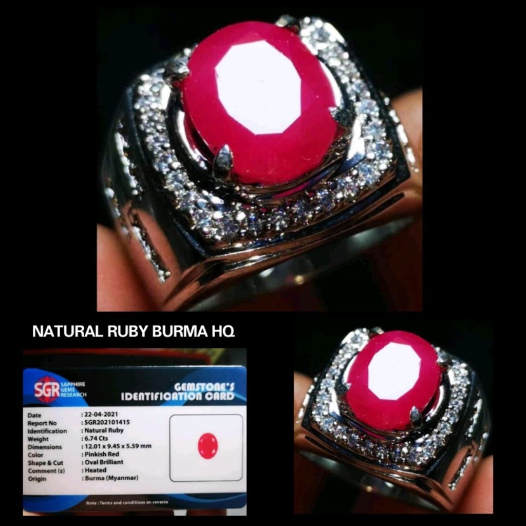 natural ruby burma delima kristal kelas kontes