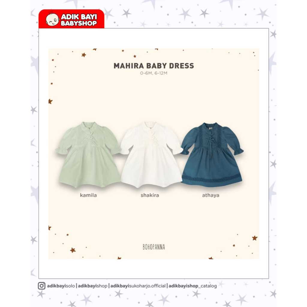BOHOPANNA - RAYA COLLETION - MAHIRA BABY DRESS - GAMIS BAYI PEREMPUAN - GAMIS BAYI PREMIUM