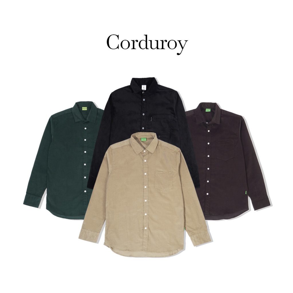 The Don's House VERDE LS - Kemeja Corduroy Lengan Panjang Polos Slimfit Pria Wanita