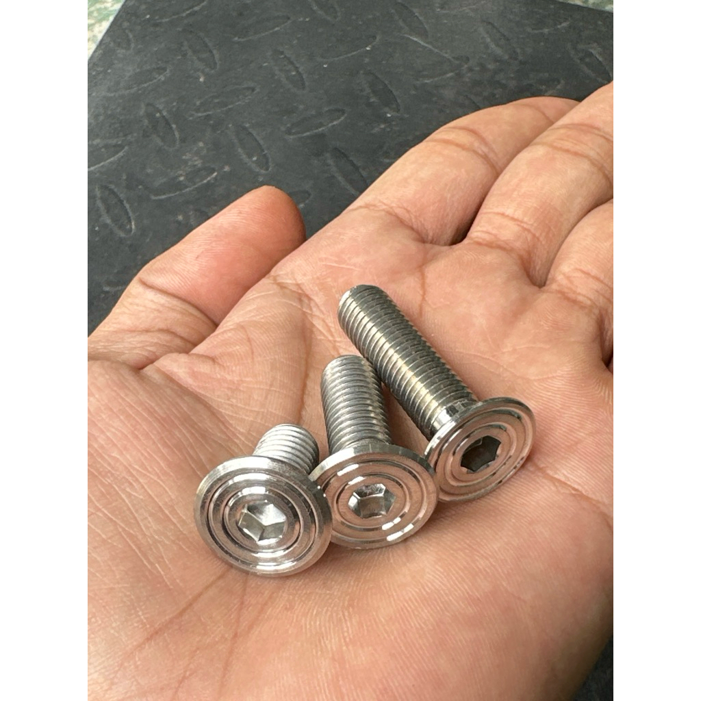 baut slim L stainless m10 / drat 14 / baut 14 motif spiral drat kasar panjang 2 cm 3 cm 4 cm