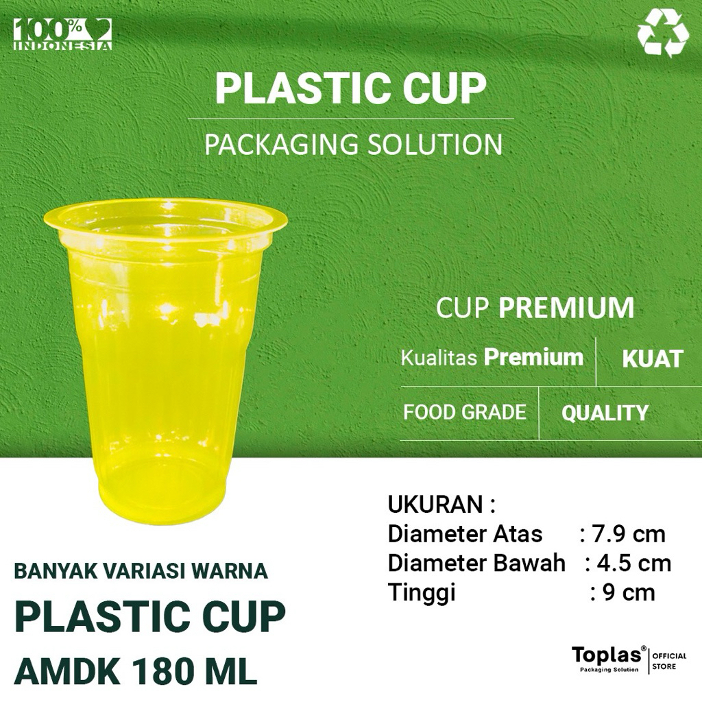 Cup AMDK FU 180ml (isi 50) / Gelas Plastik AMDK / Cup Bening Plastik / Gelas Aqua bening