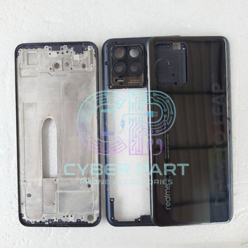 Backdoor Casing Housing Realme 8 4G RMX3085 Back Cover Tutup Belakang + Bezzel + Frame Lcd