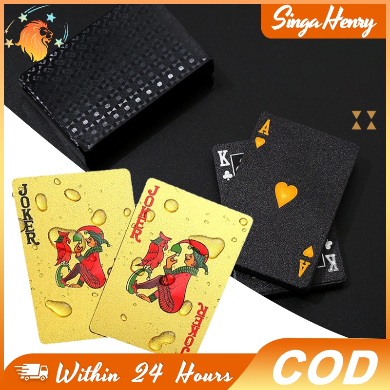 Kartu Poker Plastik Set Poker Premium Kartu Remi Anti Air Playing Card Kecil Emas Waterproof