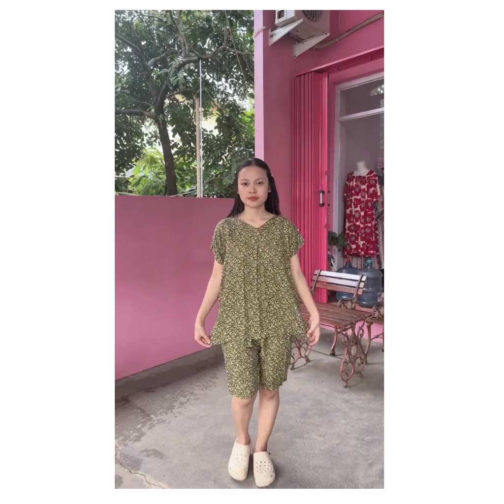 Daster Setcel non busui Celana Pendek | Setelan Celana Pendek Wanita Rayon Premium Adem | Baju Tidur