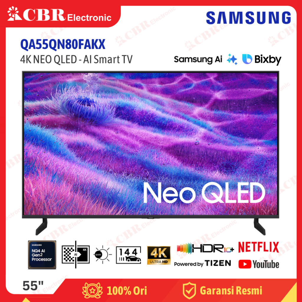 TV SAMSUNG 55 Inch LED QA55QN80FAKX (4K NEO QLED - AI Smart TV)