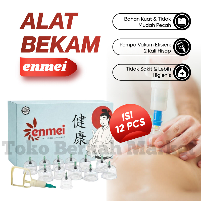 Bekam Enmei Original 12 Cup Set Lengkap/Alat Terapi Bekam Enmei Tradisional Modern/Enmei Alat Bekam 