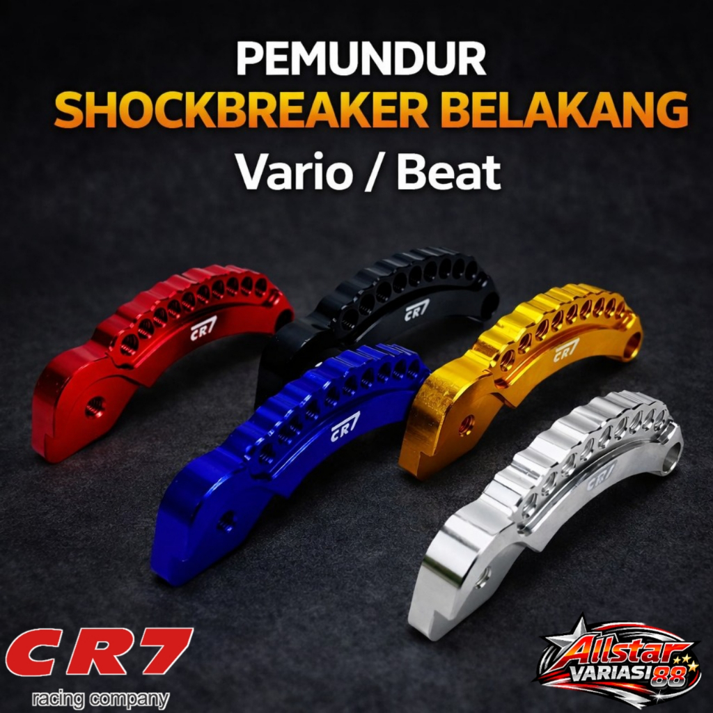 Pemundur Shockbreaker Belakang CNC Vario Beat | Dudukan Shock Motor CR7 Universal Beat Vario 110 125