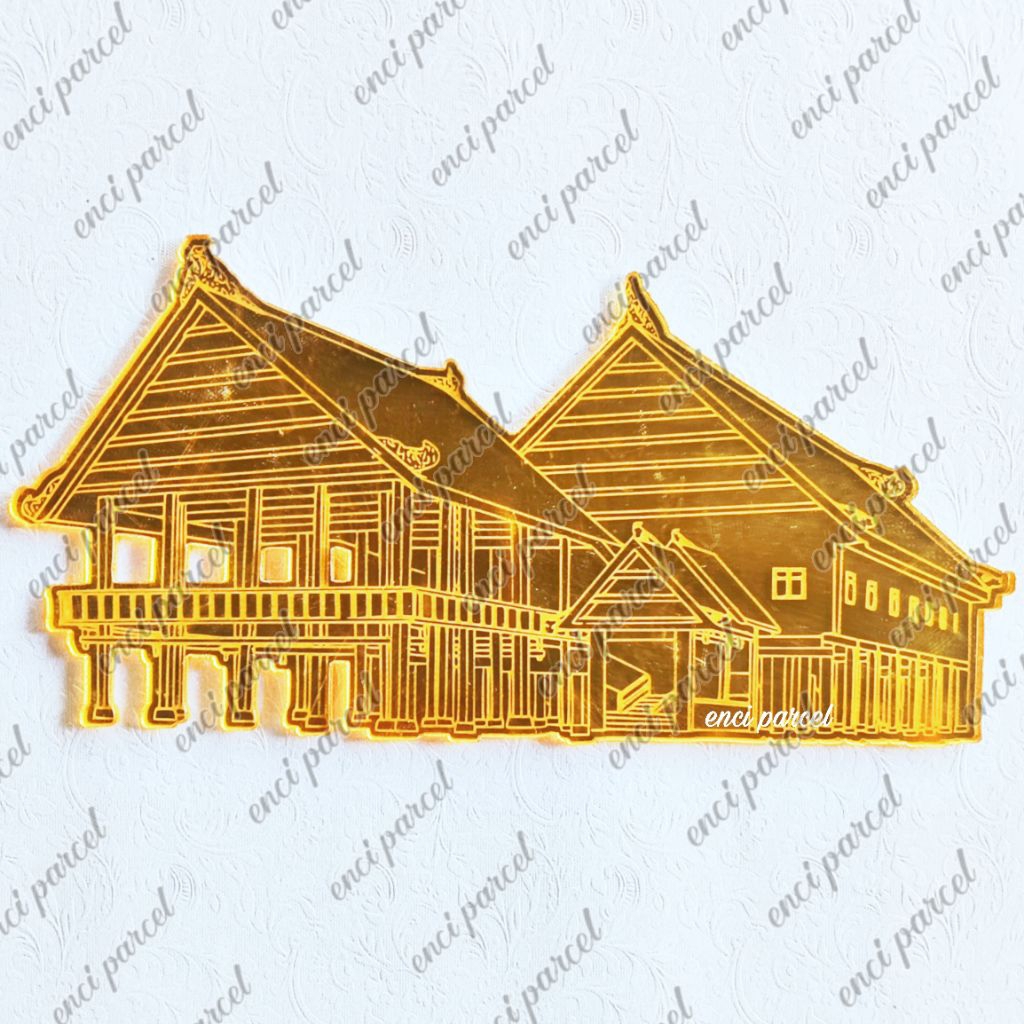 rumah adat suku bugis model C bangunan saoraja sulawesi selatan sulsel dekorasi logo miniatur replik