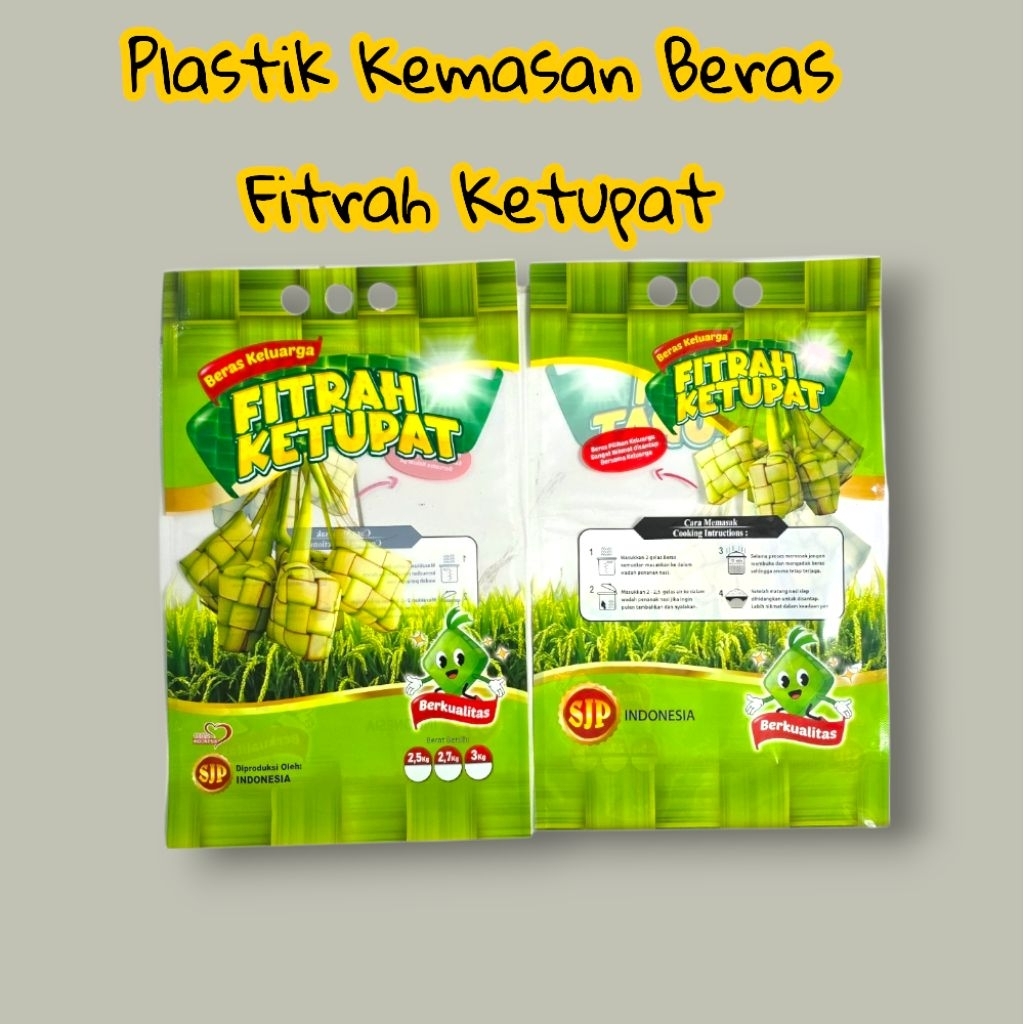 Kemasan Plastik Beras Zakat Fitrah Ketupat Ukuran 3kg