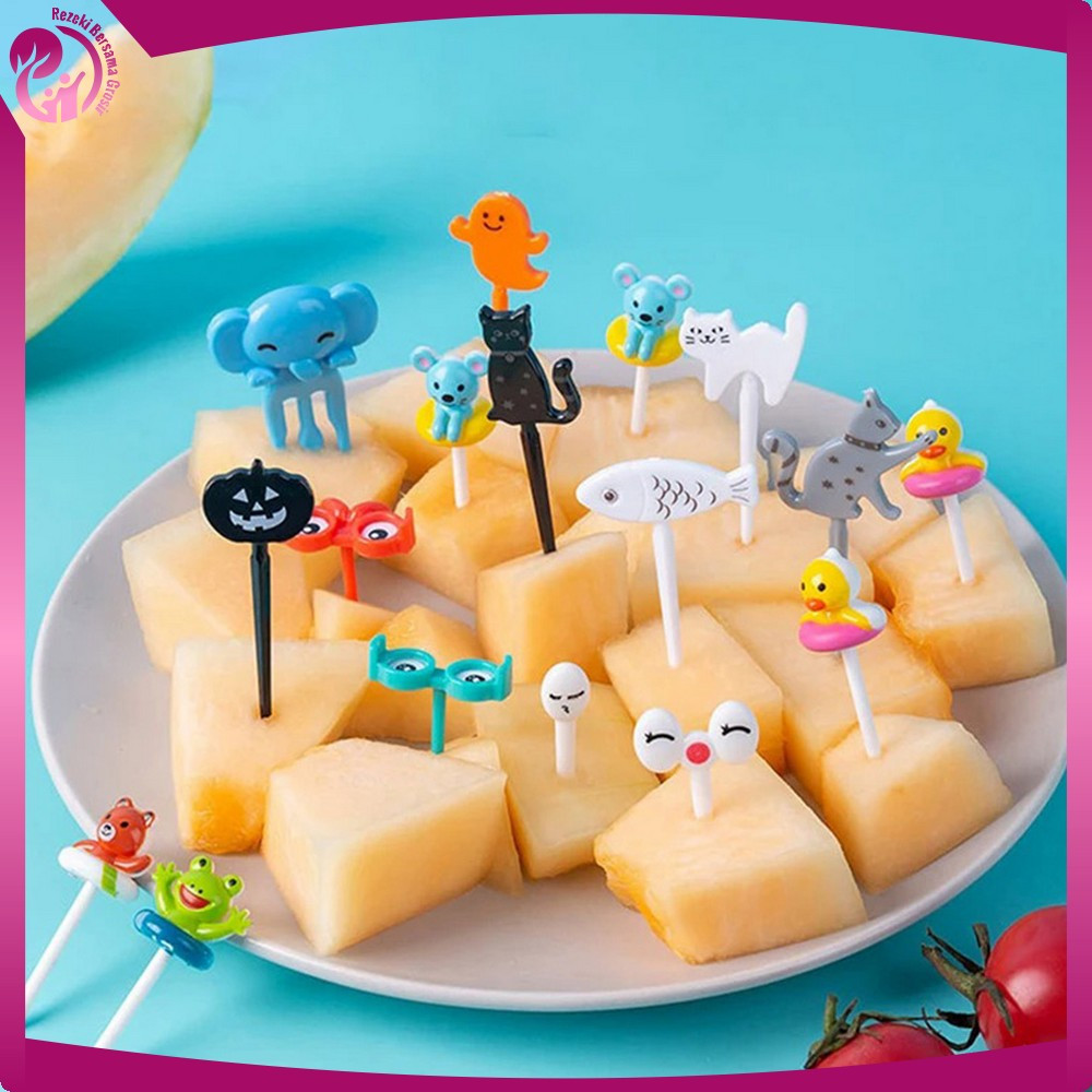 Garpu Bento Isi 10pcs Karakter Animal Garpu Buah Mini / Food Pick Tusukan Bento Buah Kue Dekorasi Be