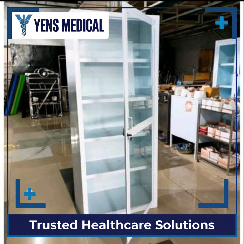 Lemari Obat 1 Pintu Besi - Kabinet Instrumen Medis Apotek Klinik RS