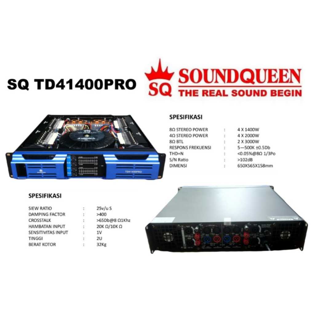 Power SoundQueen TDA41400PRO 4-Channel Amp