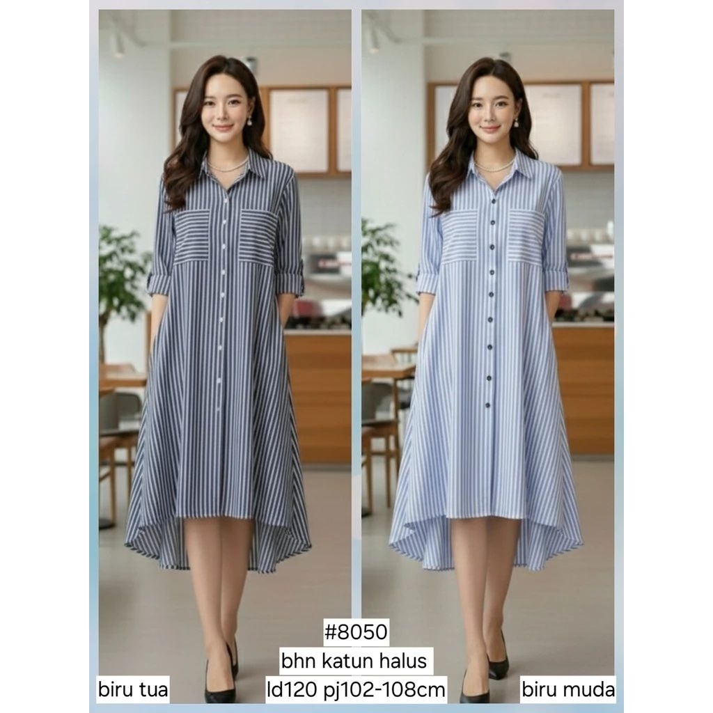 SUN 8050 DRESS SALUR LD 120CM / LONG TUNIK SALUR JUMBO / READY / REALPICT