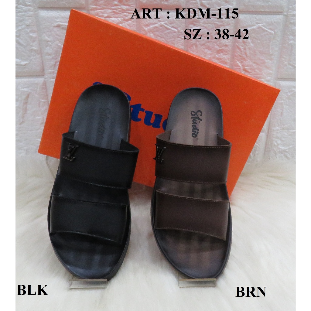 SANDAL KULIT PRIA MEREK STUDIO ART KDM-115 PRICE RP 403.900 BRAND ORIGINAL