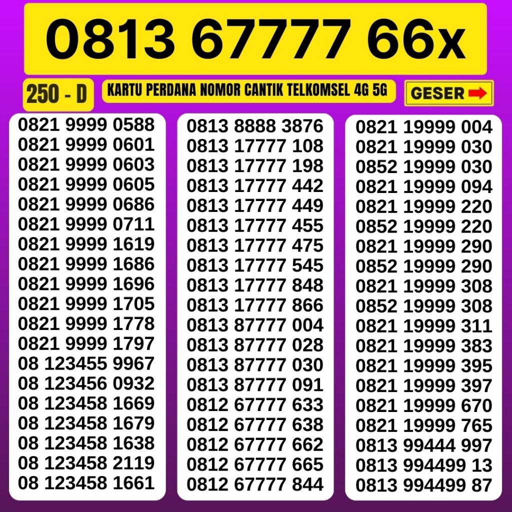 NOMOR CANTIK SIMPATI 4G 5G TELKOMSEL NOMER CANTIK TELKOMSEL KARTU PERDANA SIMPATI SUPER TELKOMSEL NO