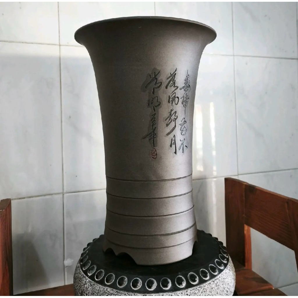 Pot Zisha Silinder Bentuk Trompet