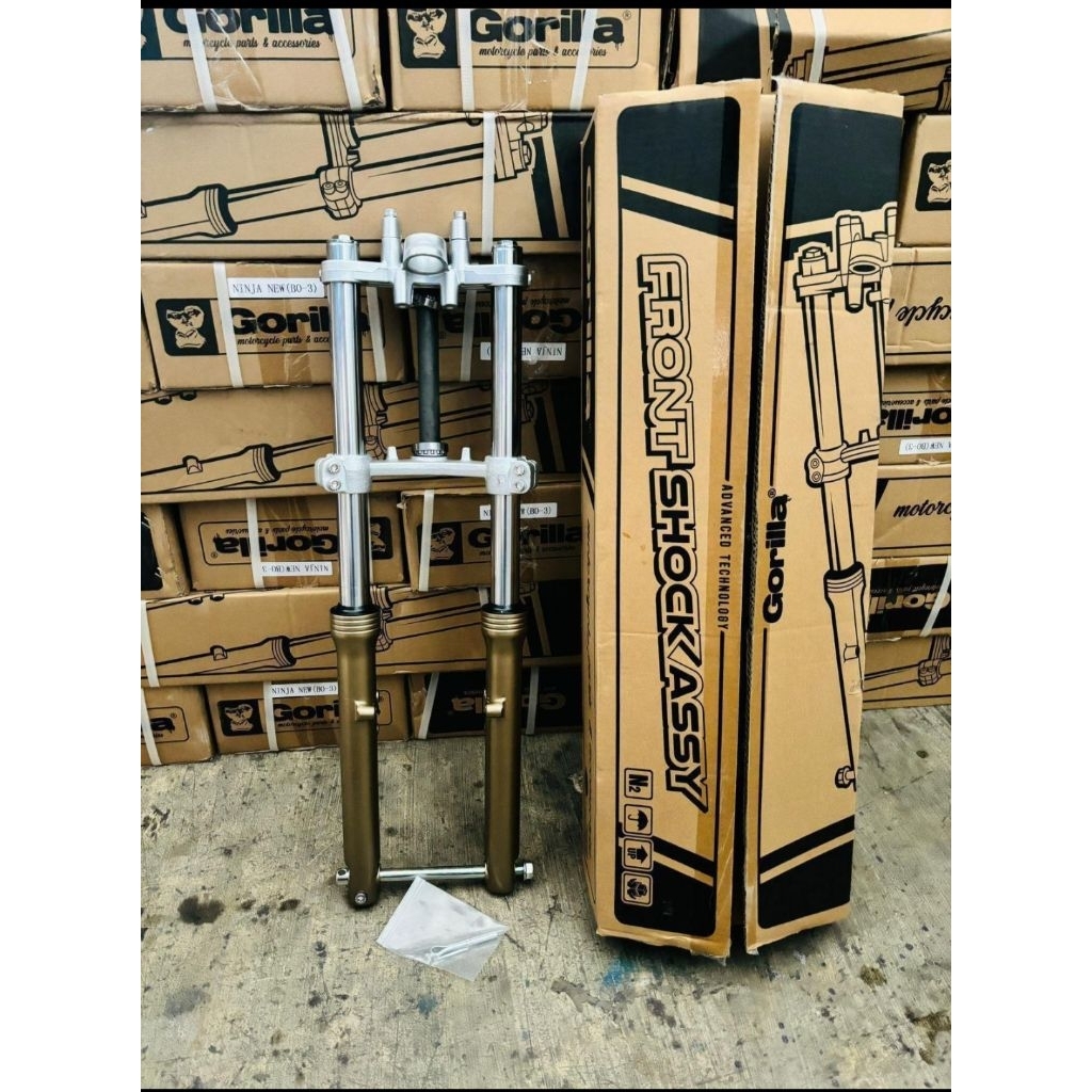 Shock Depan Ninja Gorilla paket hemat 1set shock ninja Gorilla CNC kualitas pabrikan tingal pasang..