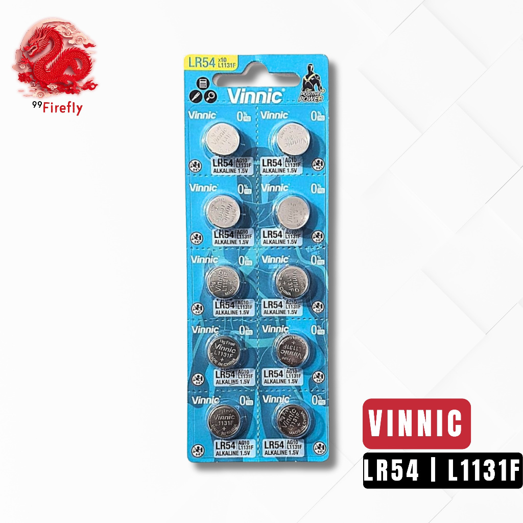 Baterai Jam Mainan Kalkulator Vinnic AG10 LR1130 189 LR54 L1131F (1Pcs)