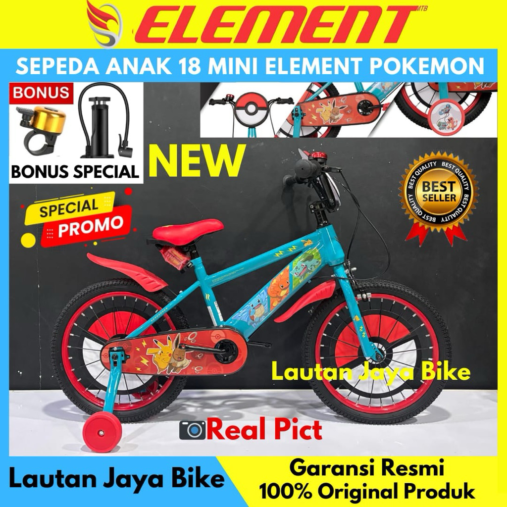 Sepeda Anak Laki Laki 18 Bmx Element Coyote Pokemon Terbaru