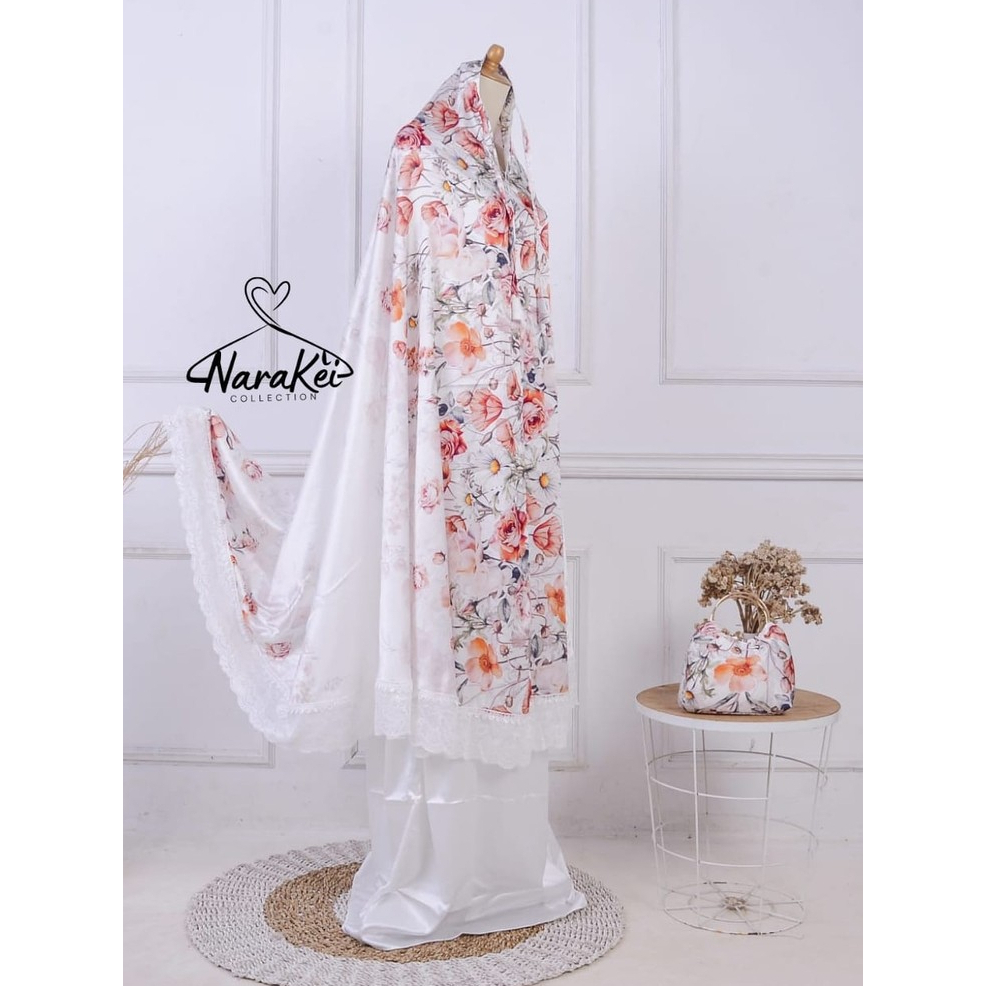 Mukena Dewasa Armani Silk Premium Jumbo Warna Putih