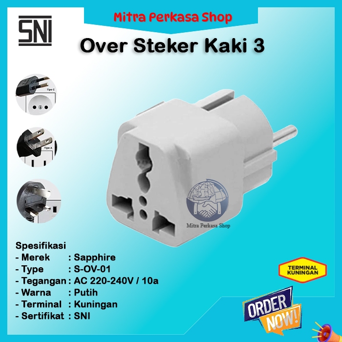Colokan Serbaguna kaki 3 / Steker Serbaguna / Over Steker / Over Steker Colokan Kaki 3 ke Kaki 2 / C