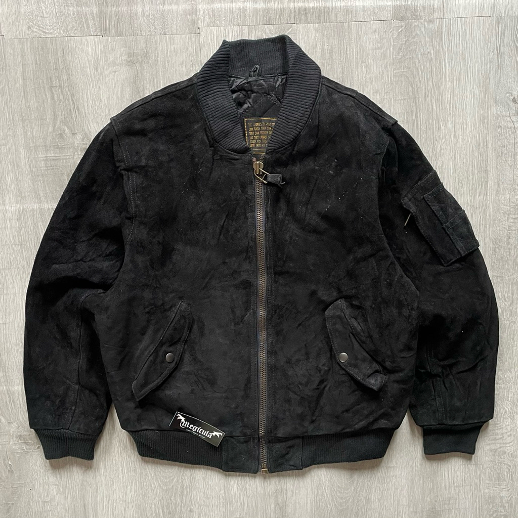 Anecdote Vintage Bomber Suede Leather Jacket