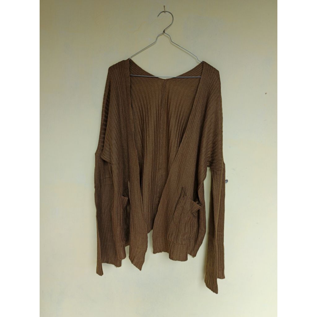 Cardigan rajut warna mocca