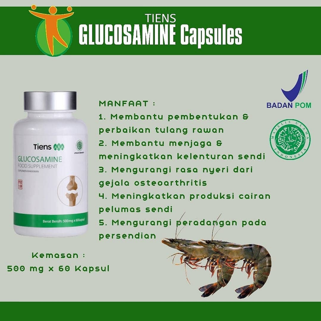 {TERLARIS} Glucosamine PELUMAS SENDI Tiens, lutut sakit, naik tangga sakit, berdiri lama sakit / pel